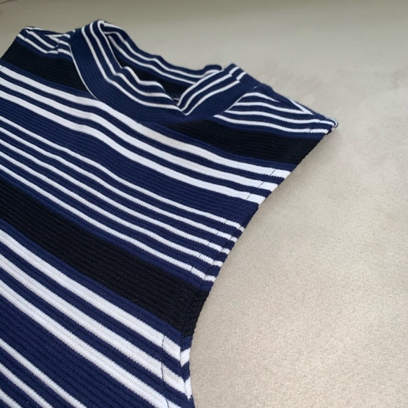 BRAND NEW H&M TANK TOP, SMALL, STRIPED, MOCK NECK - Picture 2 of 6